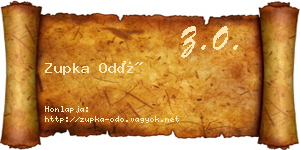 Zupka Odó névjegykártya